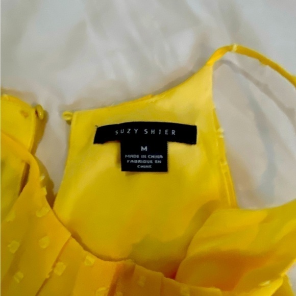 Suzy Shier yellow short summer  dress size M - Picture 5 of 7